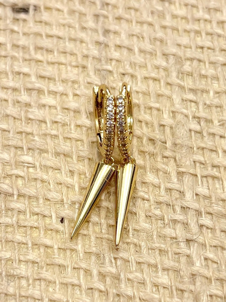 Cubia Zirconia (CZ) Single Spike Hoops - Made X Hudson