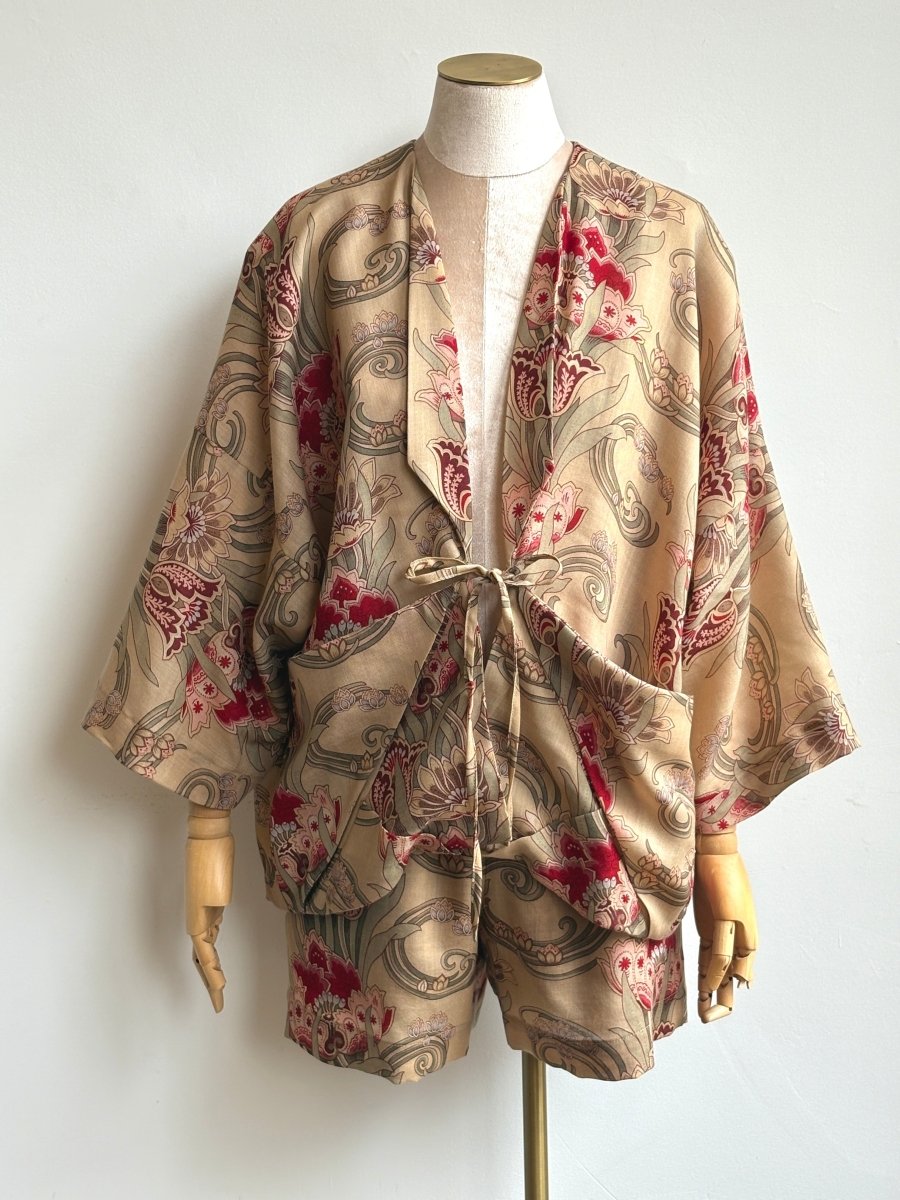 Silk Art Nouveau Floral Print Town Shorts - Made X Hudson