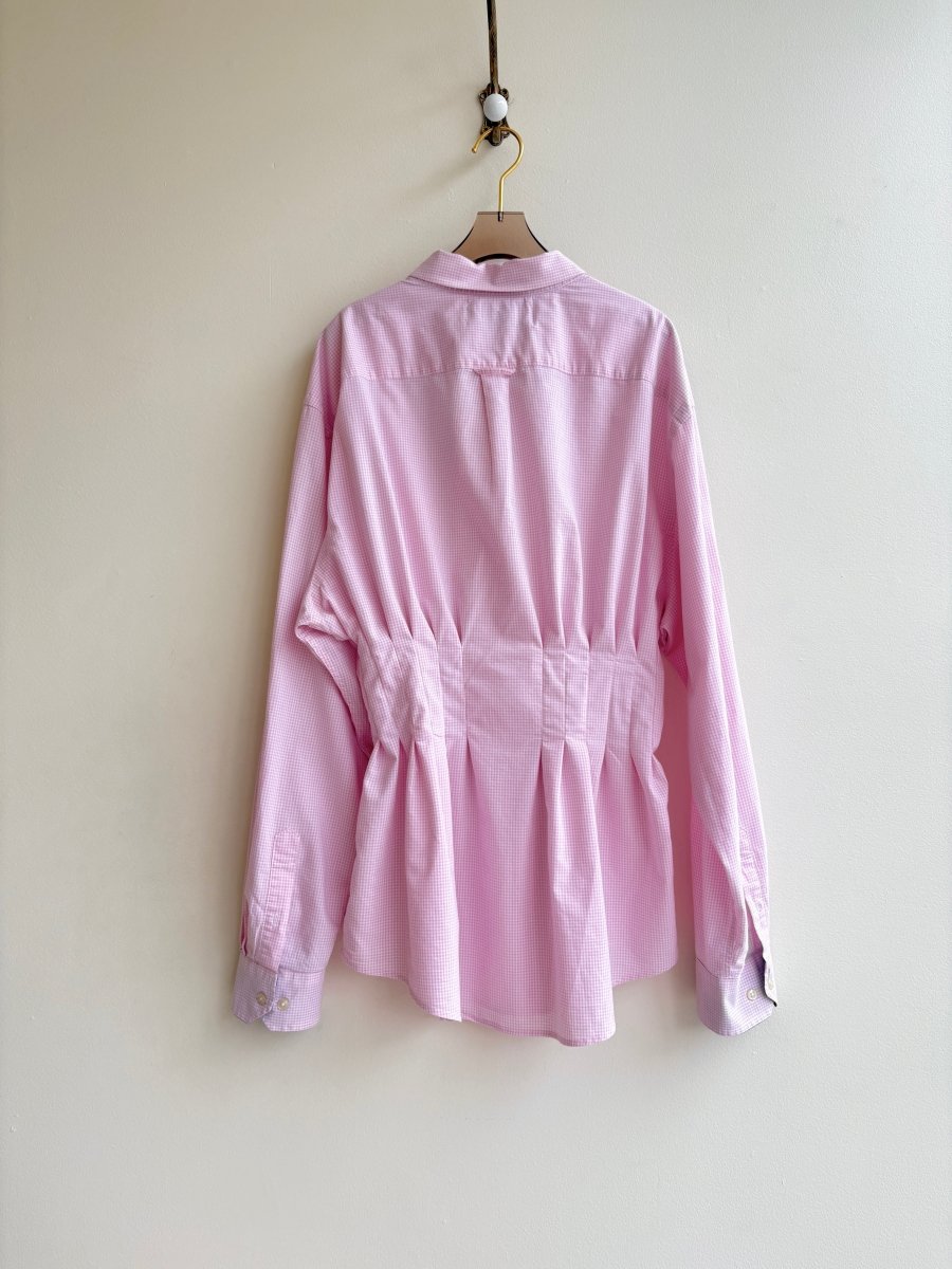 Kevin Dress | Pale Pink Mini Check Shirt Dress (Reworked) - Made X Hudson