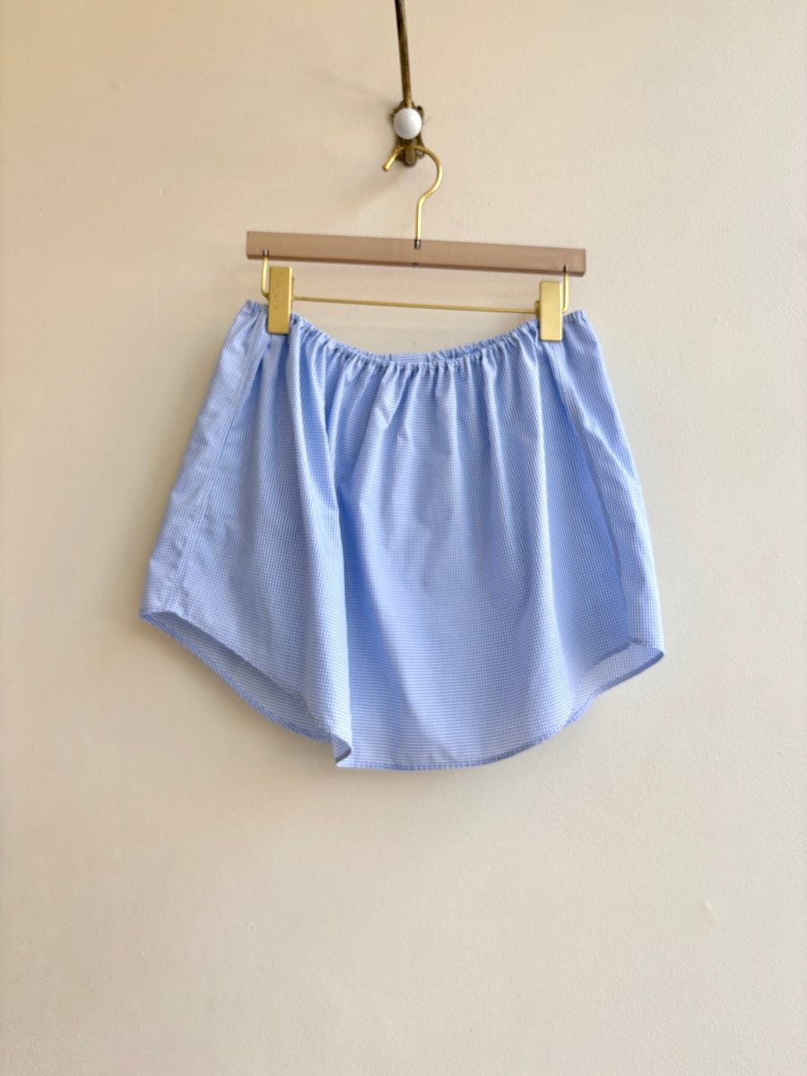 Blue & White Mini Plaid Bandeau/Skirt (Reworked) - Made X Hudson