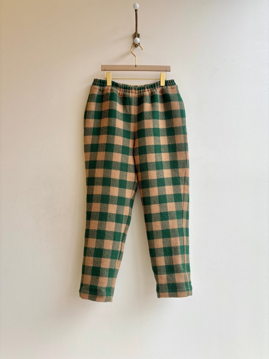 Camel and Green Gingham Wool Joggers - Made X Hudson