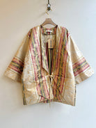 Golden Damask Pale Pink and Sage Stripe Chore Jacket - Made X Hudson