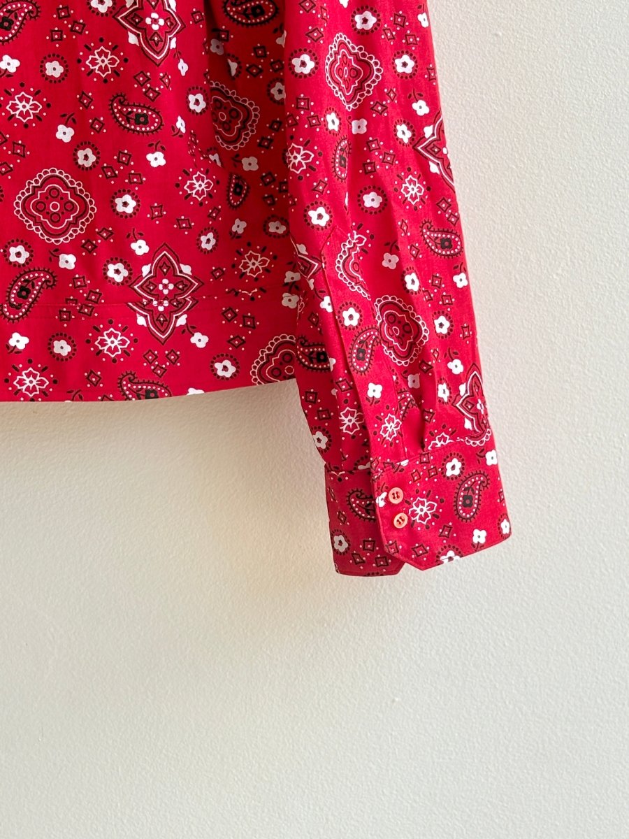 Red Bandana Print Zip - Up Leisure Jacket - Made X Hudson