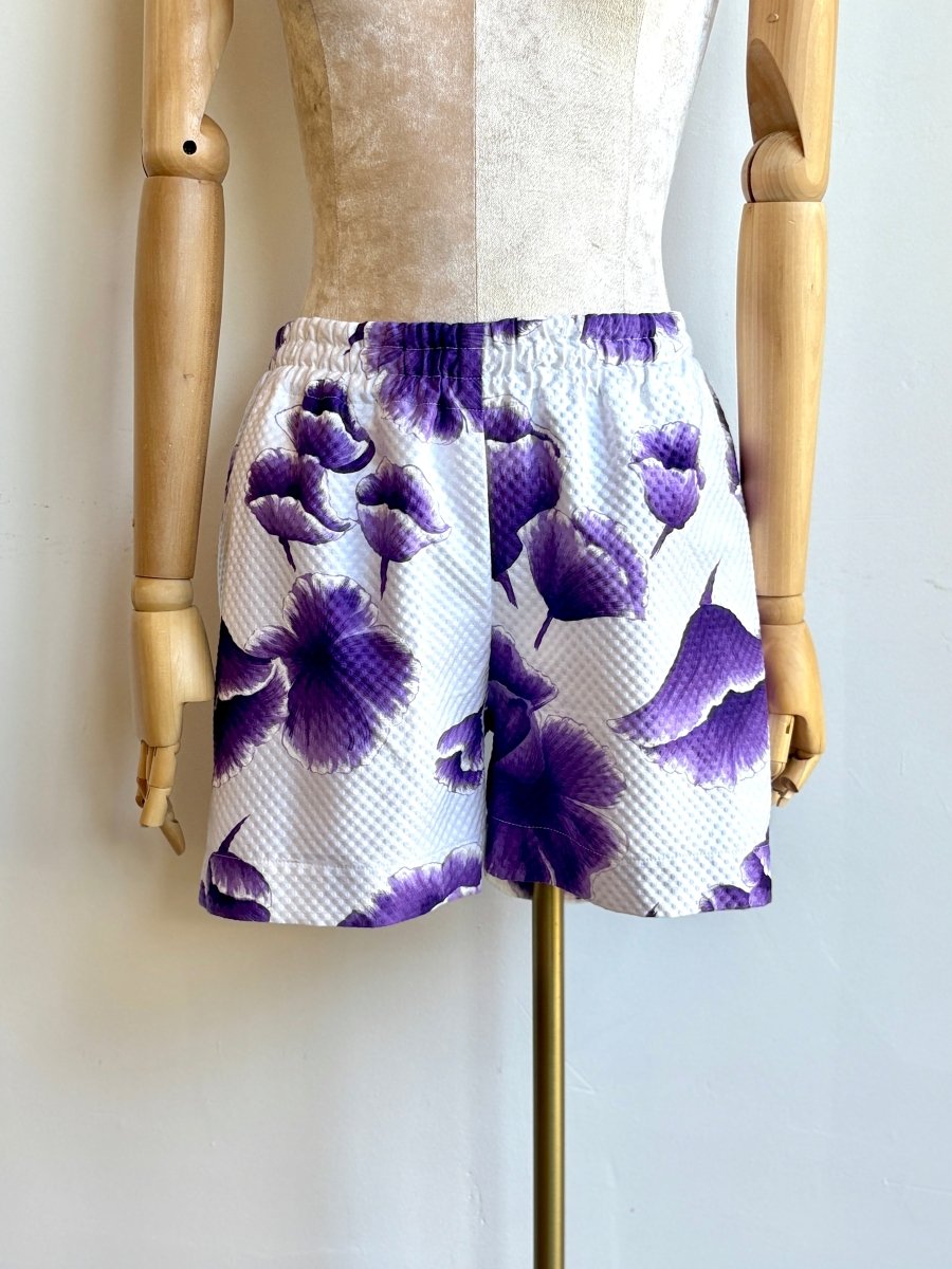 Purple Floral Town Shorts - Made X Hudson