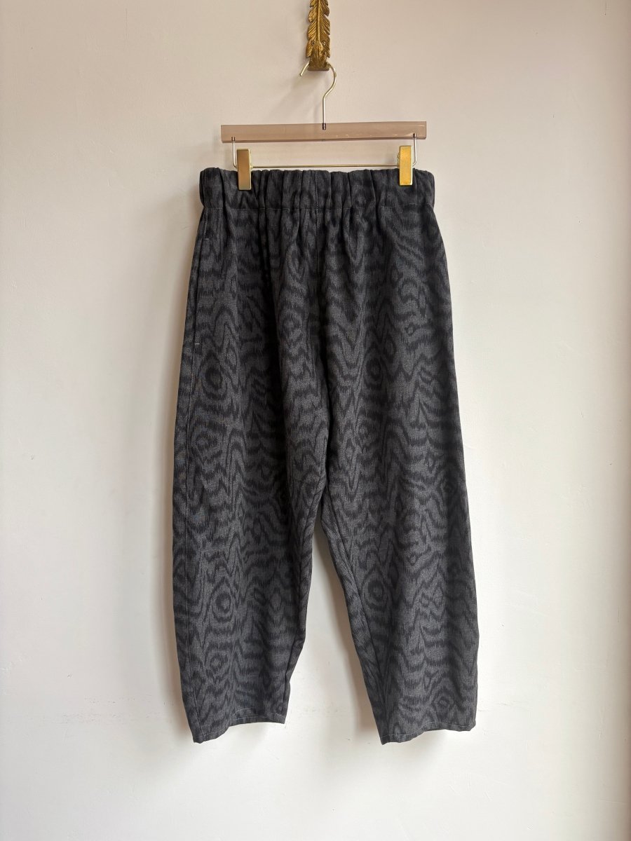 Charcoal Ikat Print Wool Studio Pant - Made X Hudson