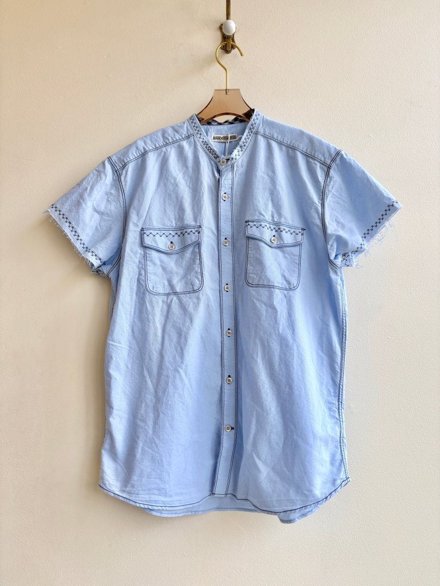The Mountain Shirt in Pale Blue and Black Trim (Reworked) - Made X Hudson