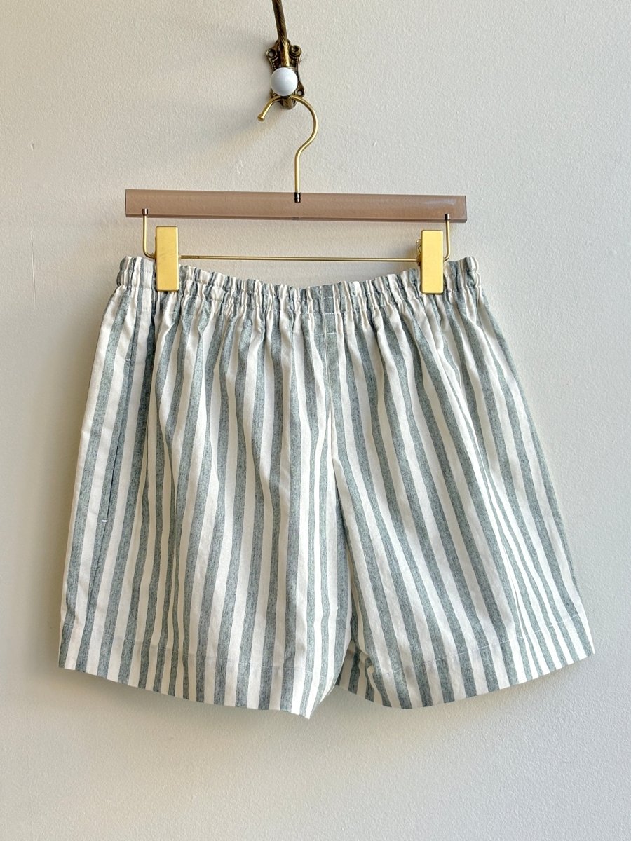 Sage & White Stripe Town Shorts - Made X Hudson