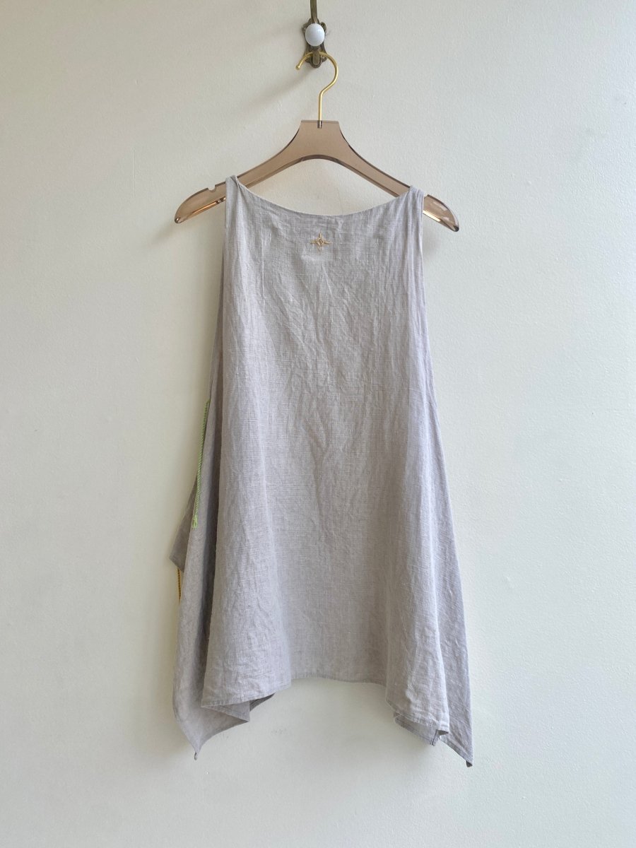 Double Wrap 100% Linen Top w/ Hand Spun Colorful Ties - Made X Hudson