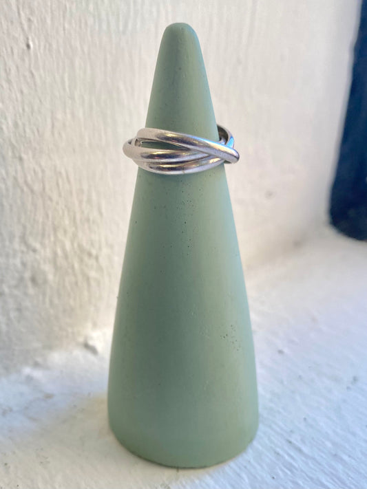 Vintage Triple Band Sterling Silver Ring