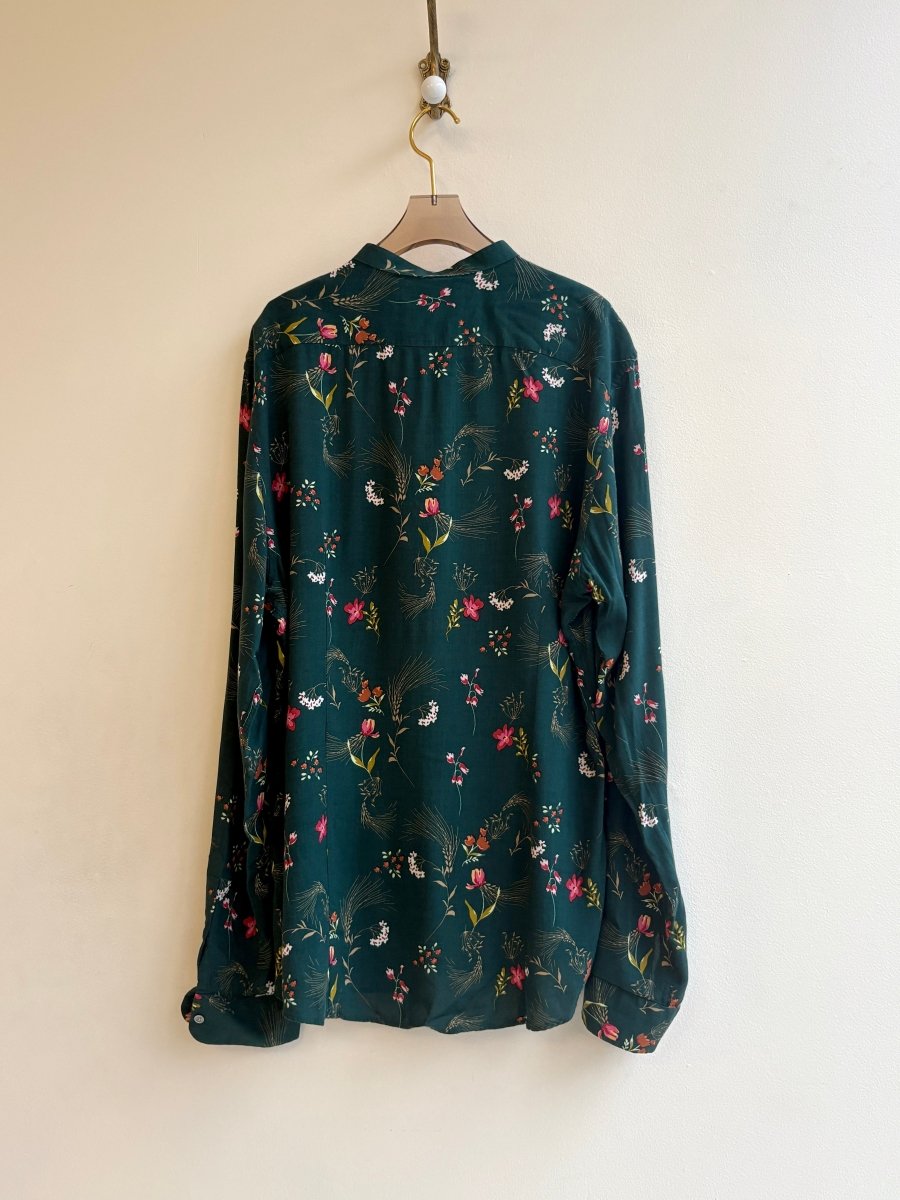 Reiss | Forest Green Floral Blouse (Vintage) - Made X Hudson