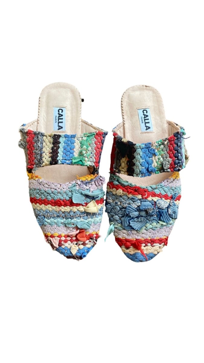 Suki Babouche Slides In Colors Shades of Blue, Cherry Red, Cream, & Lavender (Size 40) - Made X Hudson