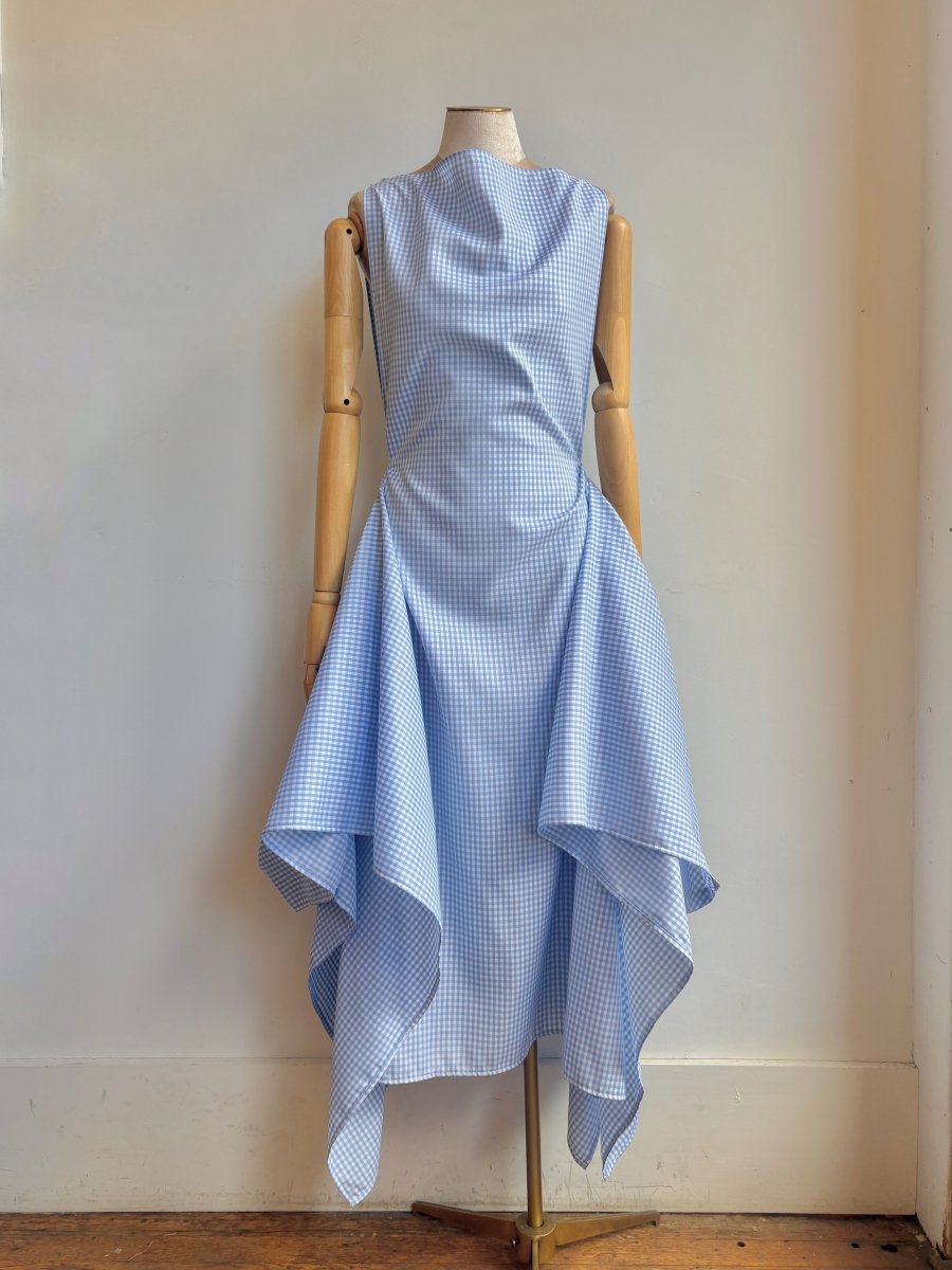 Zero-Waste Dress in Sky Blue Gingham - Made X Hudson