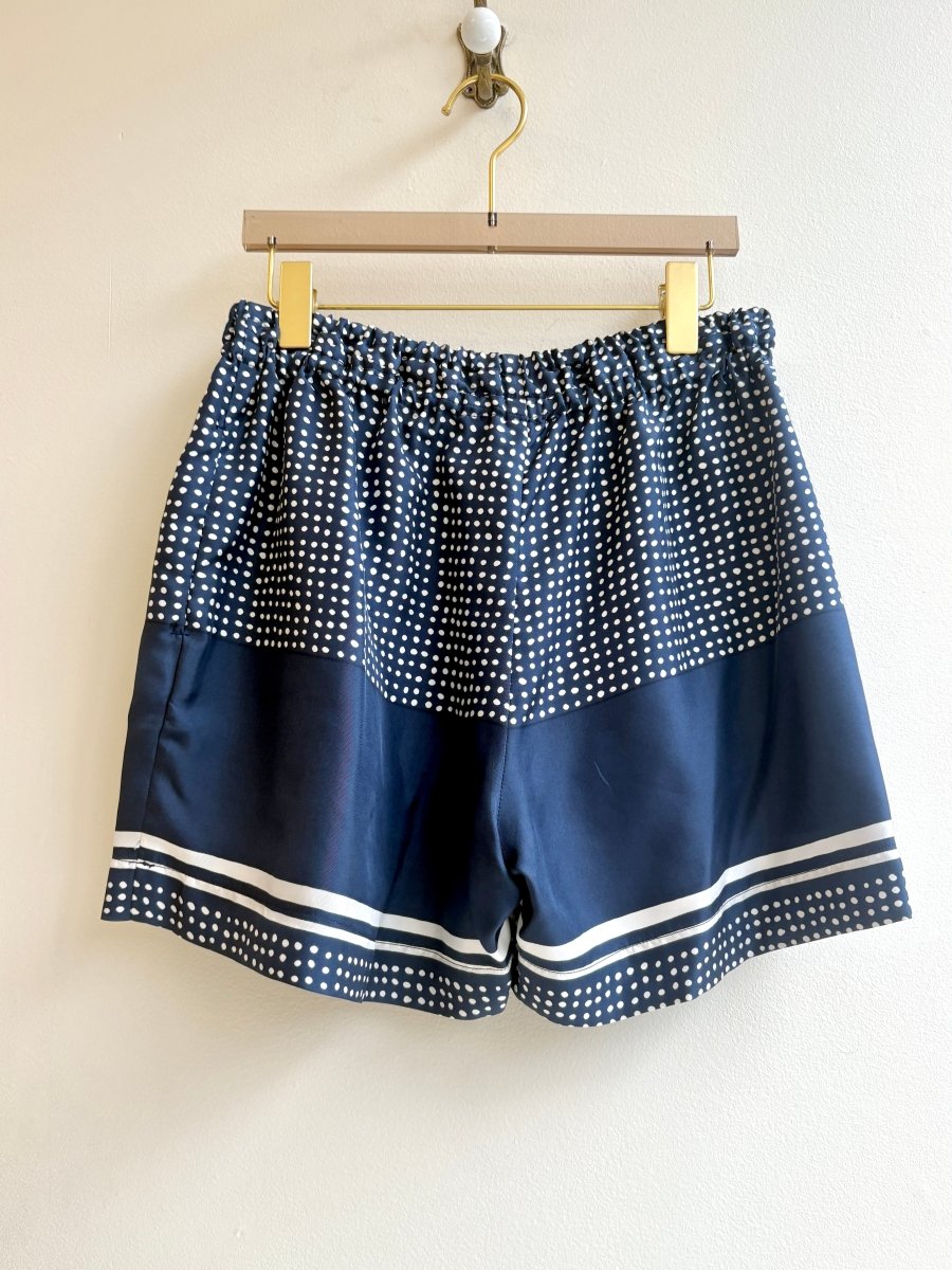"Ivrette" Navy Dotted Town Shorts - Made X Hudson