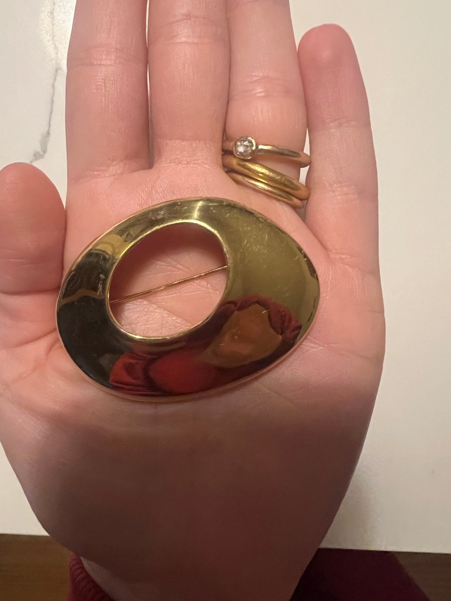 Gold Tone Glam Brooch (Vintage) - Made X Hudson