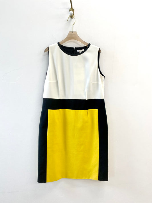 Paule Ka | Yellow, Black & White Colorblock Shift Dress (Vintage)