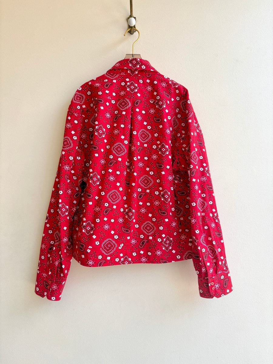 Red Bandana Print Zip - Up Leisure Jacket - Made X Hudson