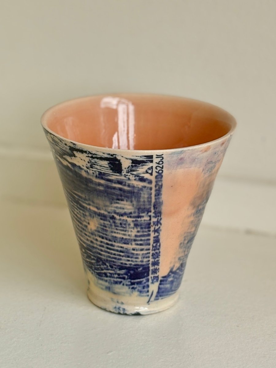 Blue & Terracotta Glazed Interior Decorative Vase - Made X Hudson