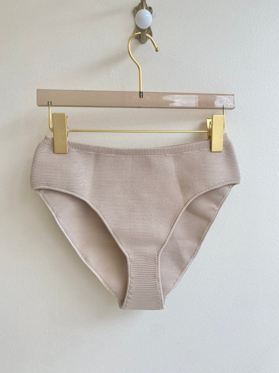 Beige Vico High - Waisted Bikini Bottom - Made X Hudson