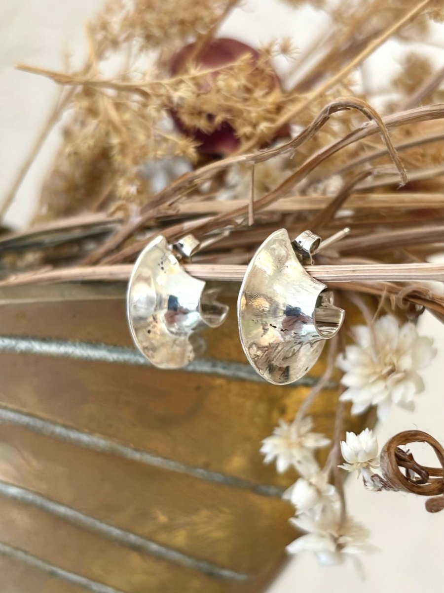 Nautilus Slice Sterling Silver Earrings - Made X Hudson