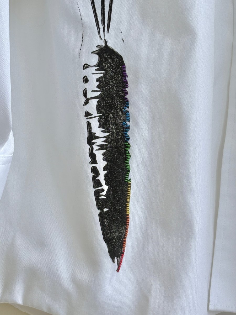 Rainbow Pride Embroidered Outline Carrot Shirt (Reworked) - Made X Hudson