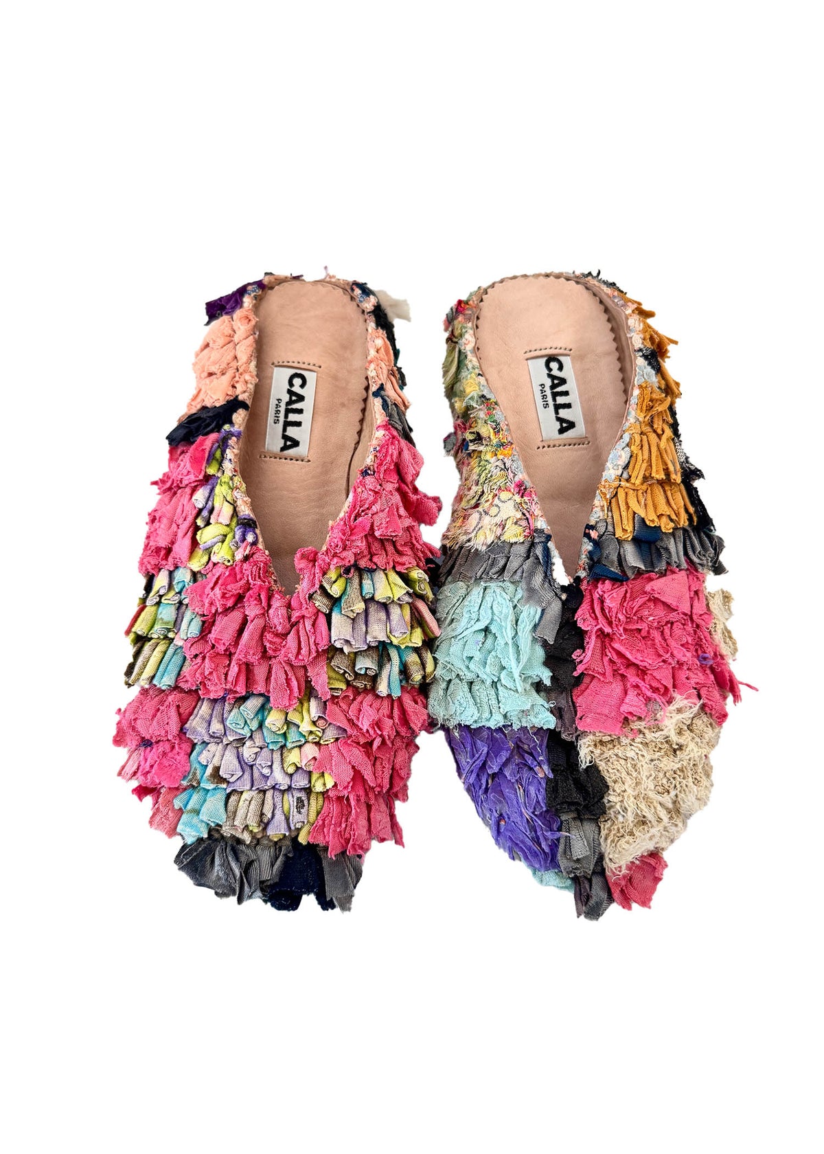 Aili Babouche Mules “Sabine” In Colors Rose, Violet, Green (Size 38) - Made X Hudson