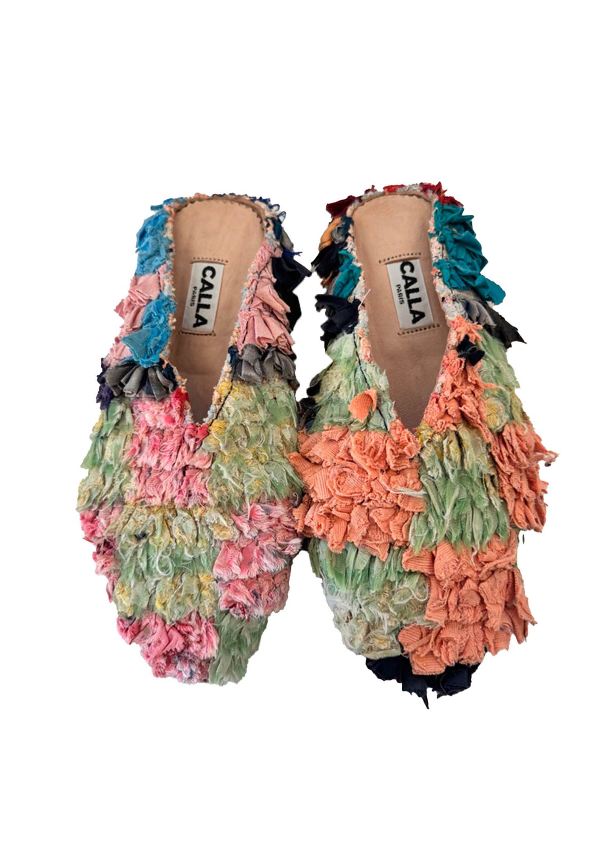 Aili Babouche Mules “Fiona” In Mint, Peach, Ice (Size 39) - Made X Hudson