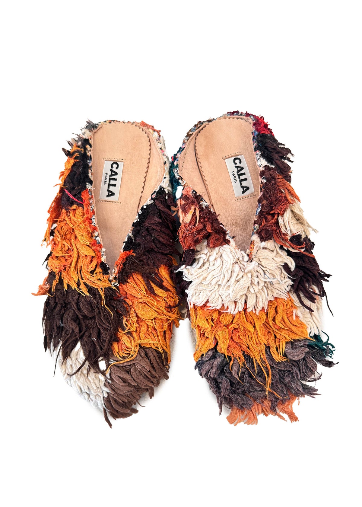 Aili Babouche “Grim” Mules In Colors Marigold, Coco, Fawn (Size 40) - Made X Hudson