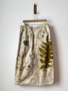 Canvas Eco - Printed & Hand Drawn Wrap Skirt w/ Blue Flowers (Reworked) - Made X Hudson