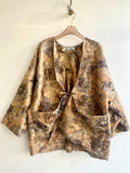 Caramel Flower Brocade Vintage Deadstock Fabric Chore Jacket