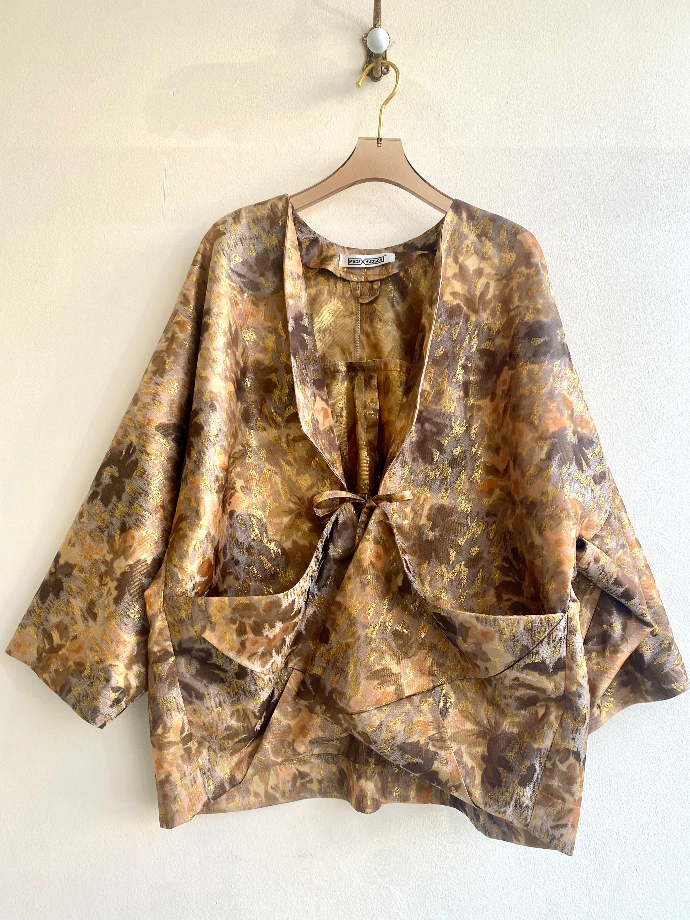 Caramel Flower Brocade Vintage Deadstock Fabric Chore Jacket