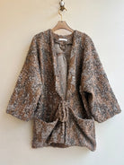Chestnut Brown and Dove Grey Sequin Textured Wool Chore Jacket - Made X Hudson