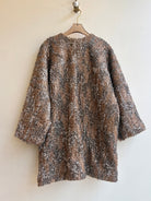 Chestnut Brown and Dove Grey Sequin Textured Wool Chore Jacket - Made X Hudson