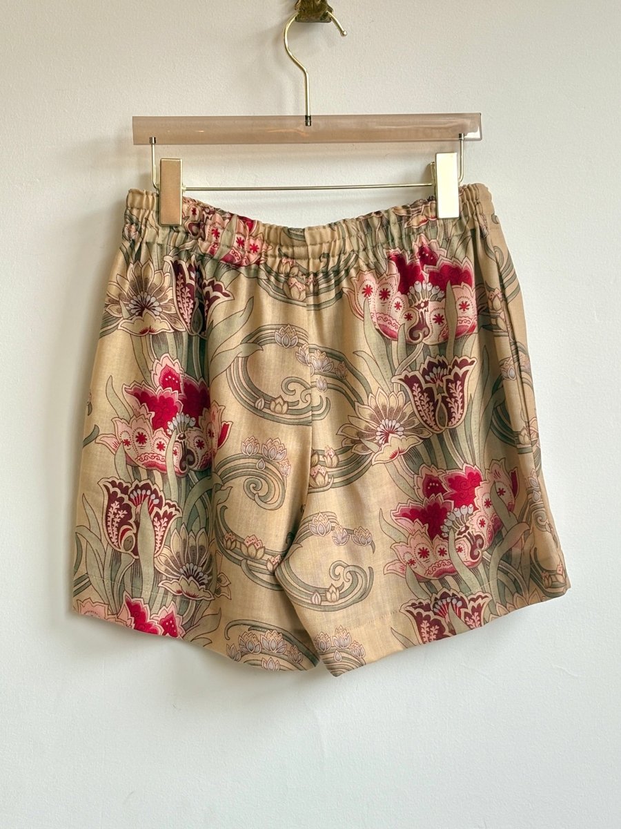 Silk Art Nouveau Floral Print Town Shorts - Made X Hudson