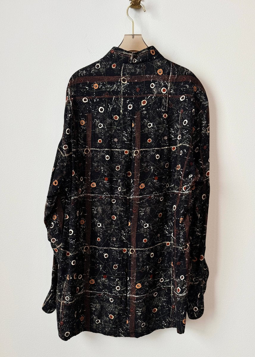 Bernini | Black Map Pattern Long Sleeve (Vintage) - Made X Hudson