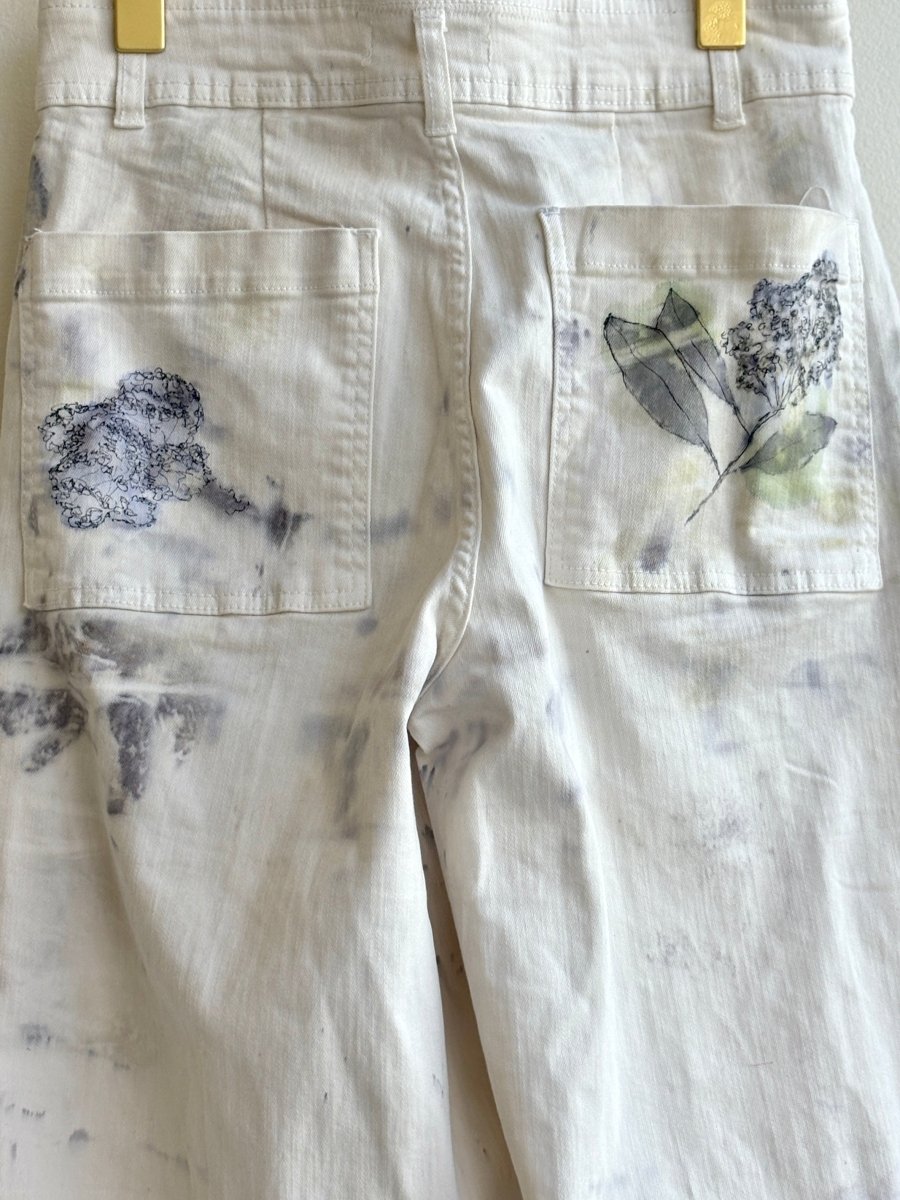 Lavender & Lime Eco Printed & Hand Drawn Straight Leg Pants (Reworked) - Made X Hudson