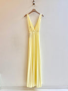 Clovis Ruffin | Butter Yellow Deep V Night Gown (Vintage) - Made X Hudson