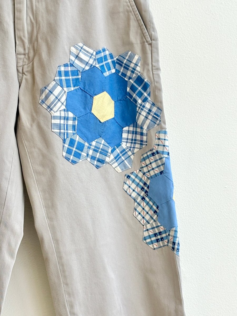 5 Grandma’s Garden Quilted Block Patched Chino Pant (Reworked) - Made X Hudson