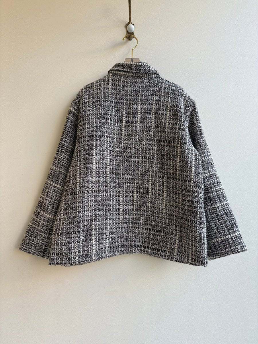 Black & White Textured Utility Jacket - Made X Hudson