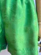 Bright Green Retro Rose Flower Town Shorts - Made X Hudson