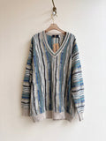 Gio Ferrari | Teal, Navy, and Cream Coogi Sweater (Vintage) - Made X Hudson
