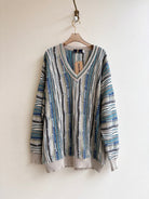 Gio Ferrari | Teal, Navy, and Cream Coogi Sweater (Vintage) - Made X Hudson