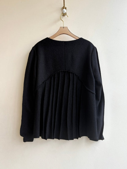 Anka Jacket | Black Wool w/ Pockets - Made X Hudson