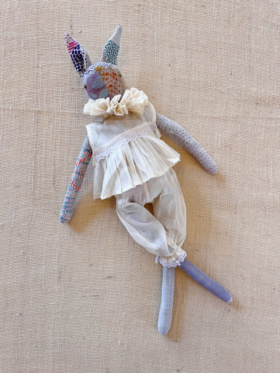 Kantha Ruffle Bunny Cotton Art Doll | Multiple Colors - Made X Hudson