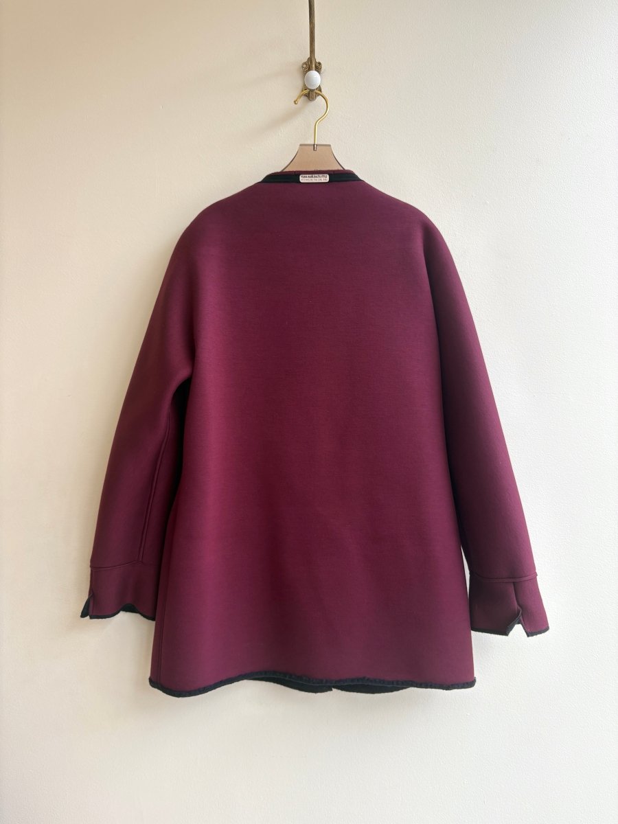 Black & Burgundy | Reversible Over Coat w/ Pockets - Made X Hudson