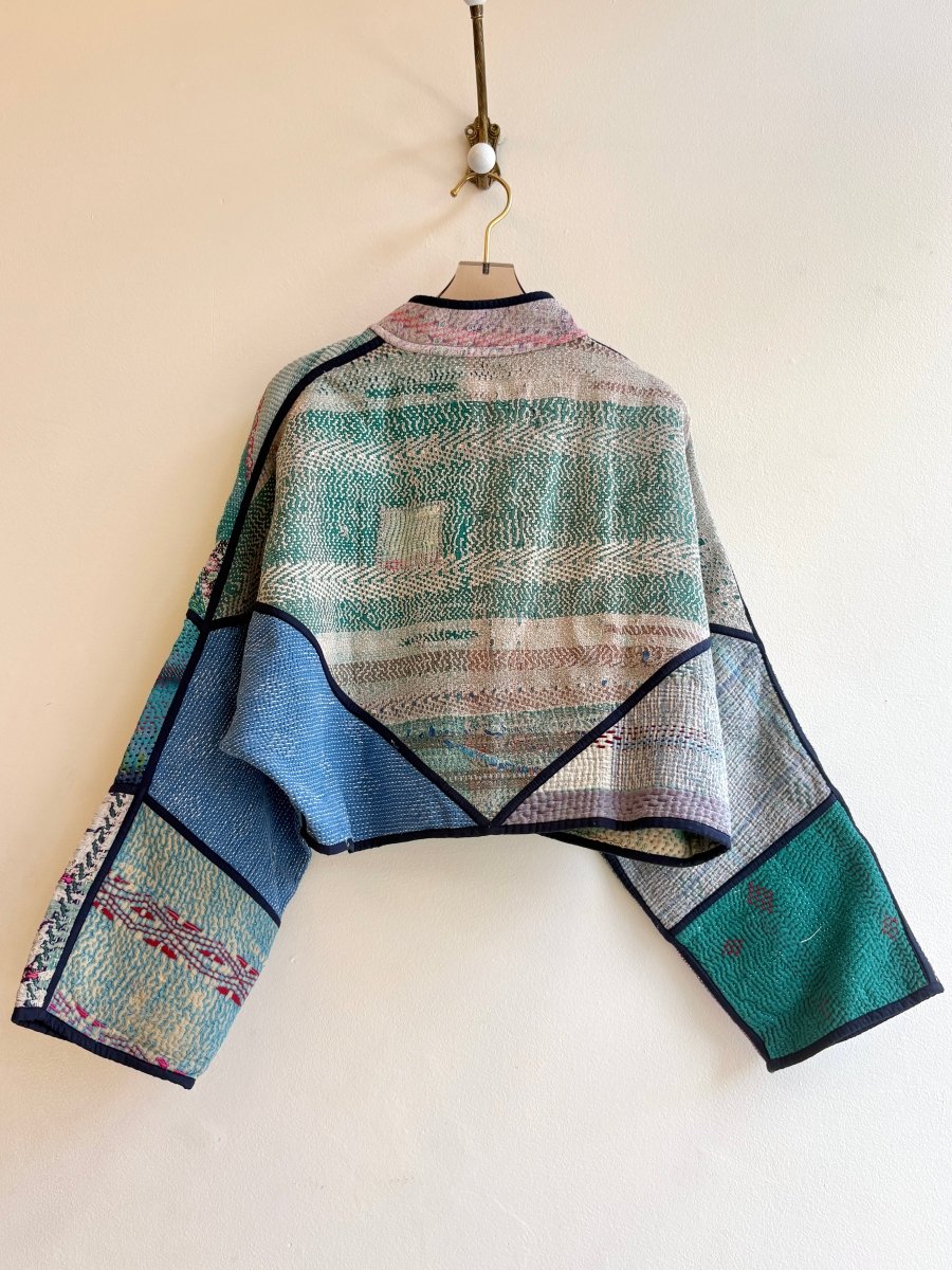 Reversible Kaira Quilted Cropped Jacket in Colors Jade, Blue, Lavender, Blush, Cream & Sea Foam, Lemon, Orange, Cream - Made X Hudson