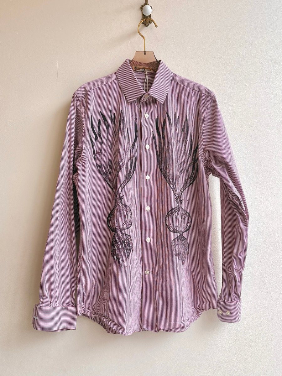 “Chester” Red & White Stripe Spring Onion Print (Reworked) - Made X Hudson