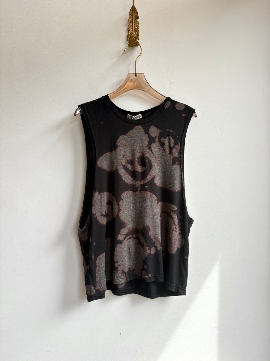 Cropped Grey Bleached Sleeveless Tee (Reworked) - Made X Hudson