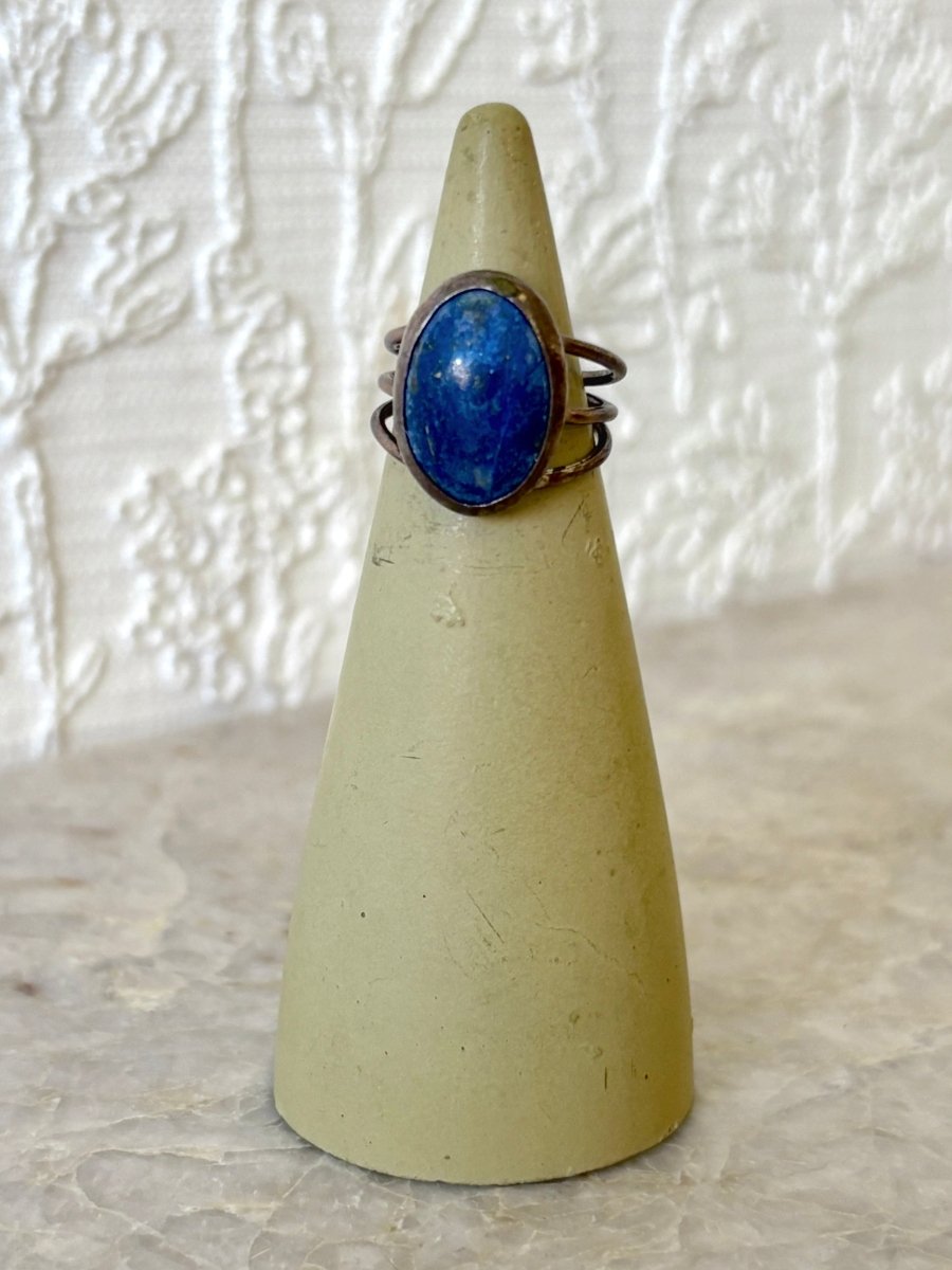 Handmade Sterling Silver & Blue Lapis Stone Ring - Made X Hudson