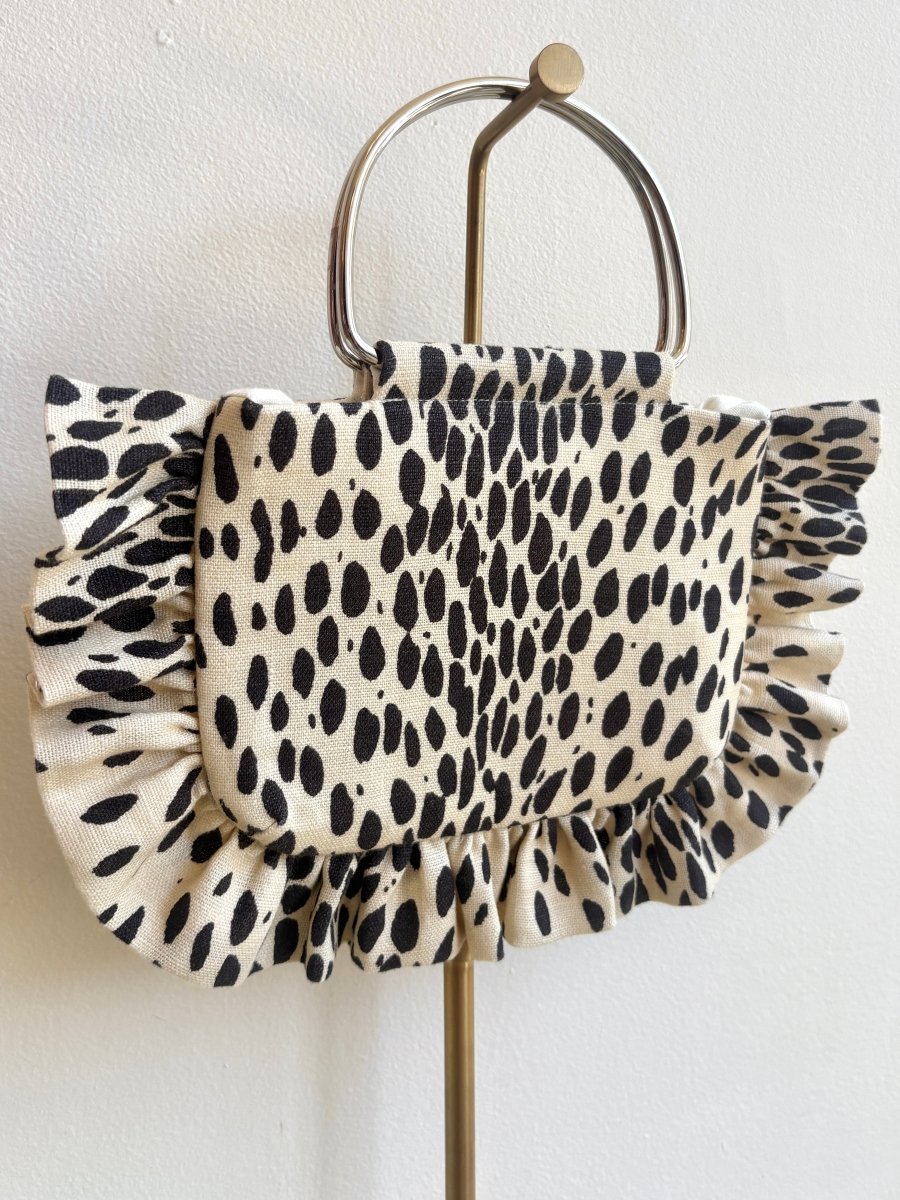 Linen Cheetah Spot Minnie Ruffle Bag - Made X Hudson