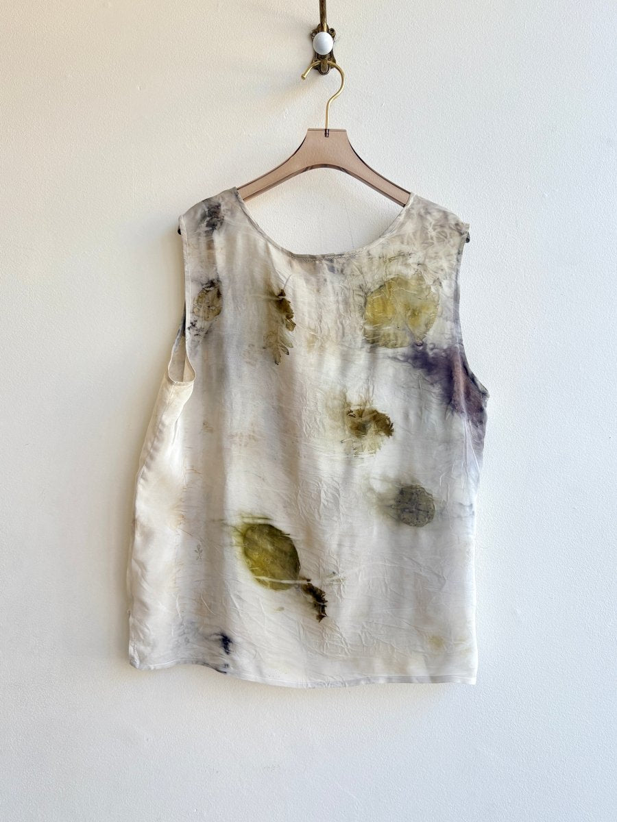 Yellow & Cream Botanically Printed Tank Top (Reworked) - Made X Hudson
